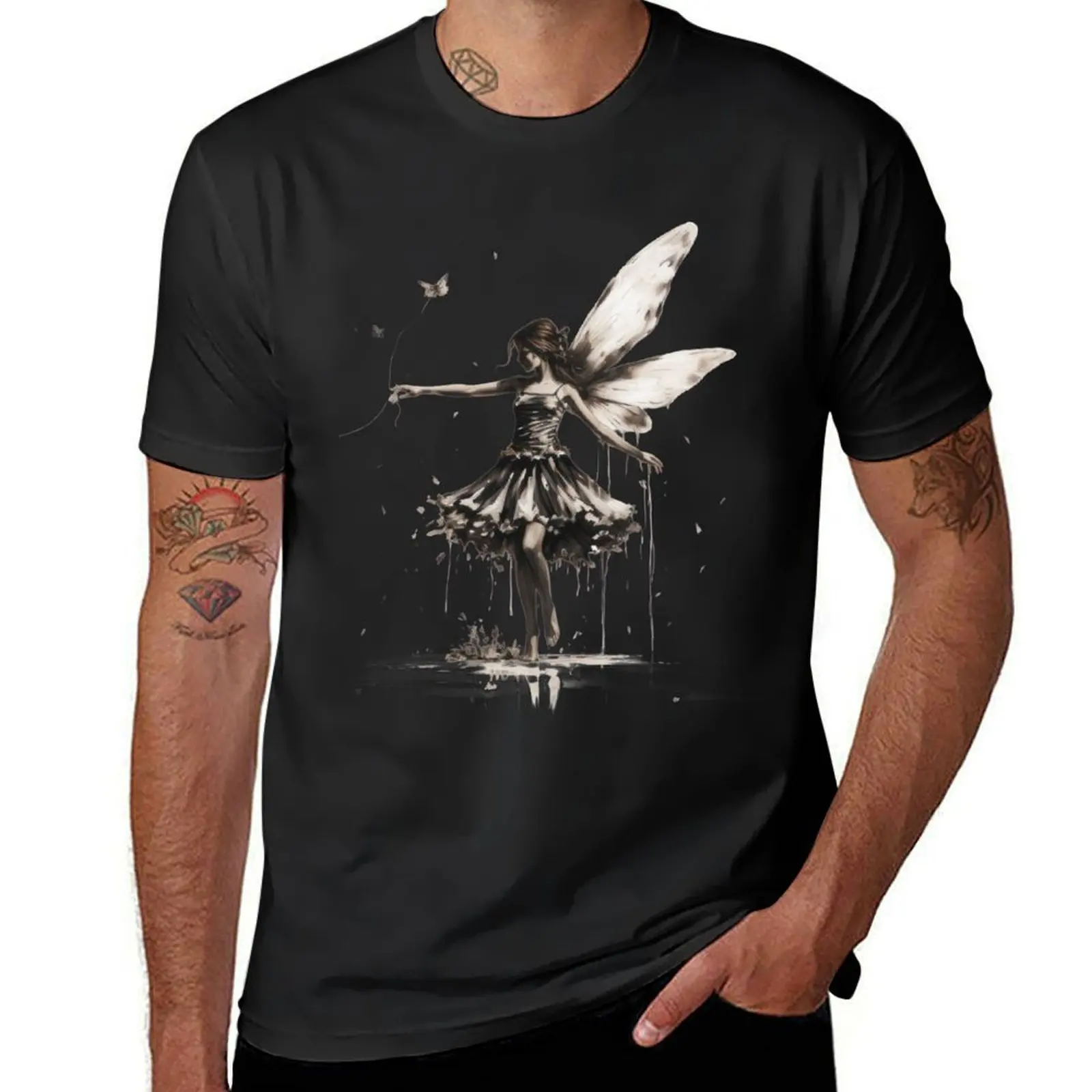 Ink Fairy Dancer T-Shirt plus size tops vintage clothes t shirt for men