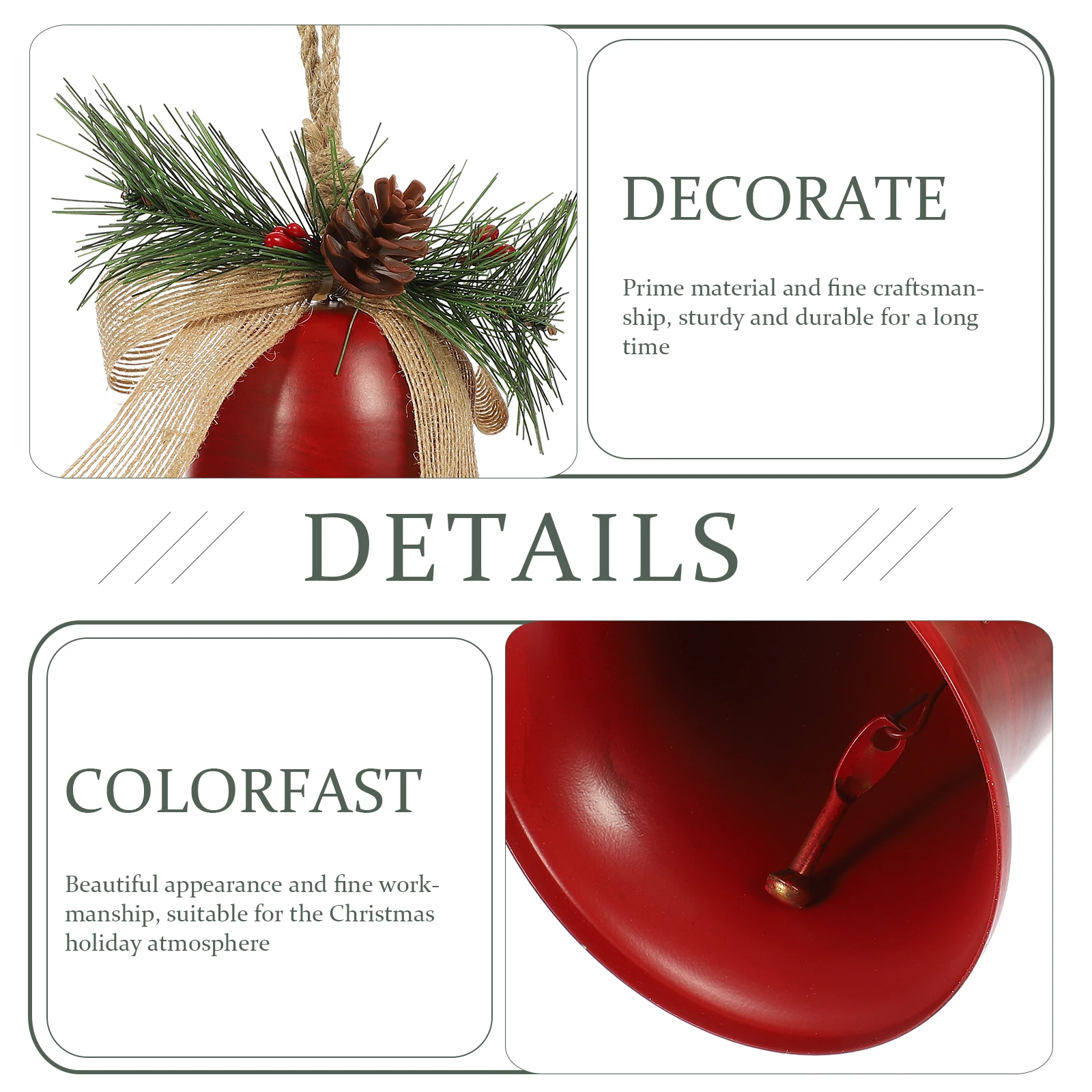 

Metal Horn Bell Xmas Hanging Props Christmas Pendant Decorations Festive Design Compact Size Excellent Visual Effect