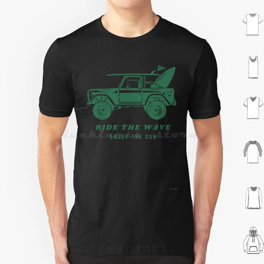Ride The Wave T Shirt 6xl Cotton Cool Tee Summer Beach Sea Vacation Surfing Surfboard Wave