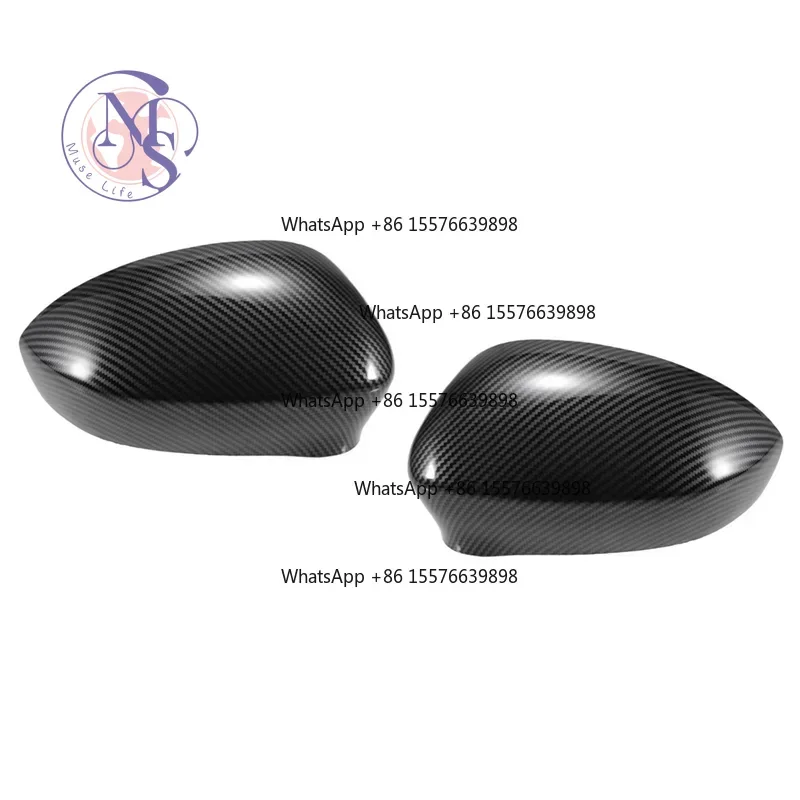 Car Carbon Fiber Side Mirror Cap Cover, Auto Decor Accessories