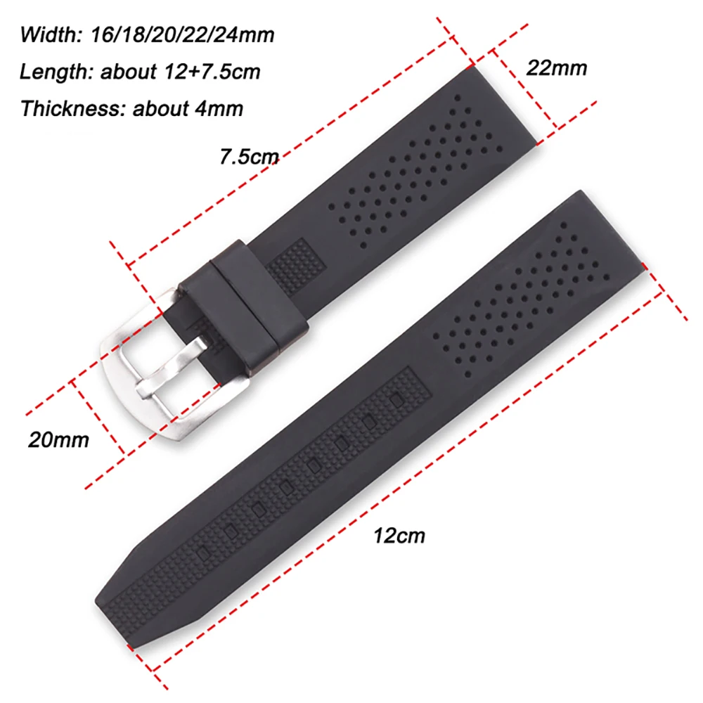 Silicone Strap Smart Watch for Huawei Watch GT2/3 Band For Huami Amazfit Belt Breathable Replacement Watchaband 16/18/20/22/24mm