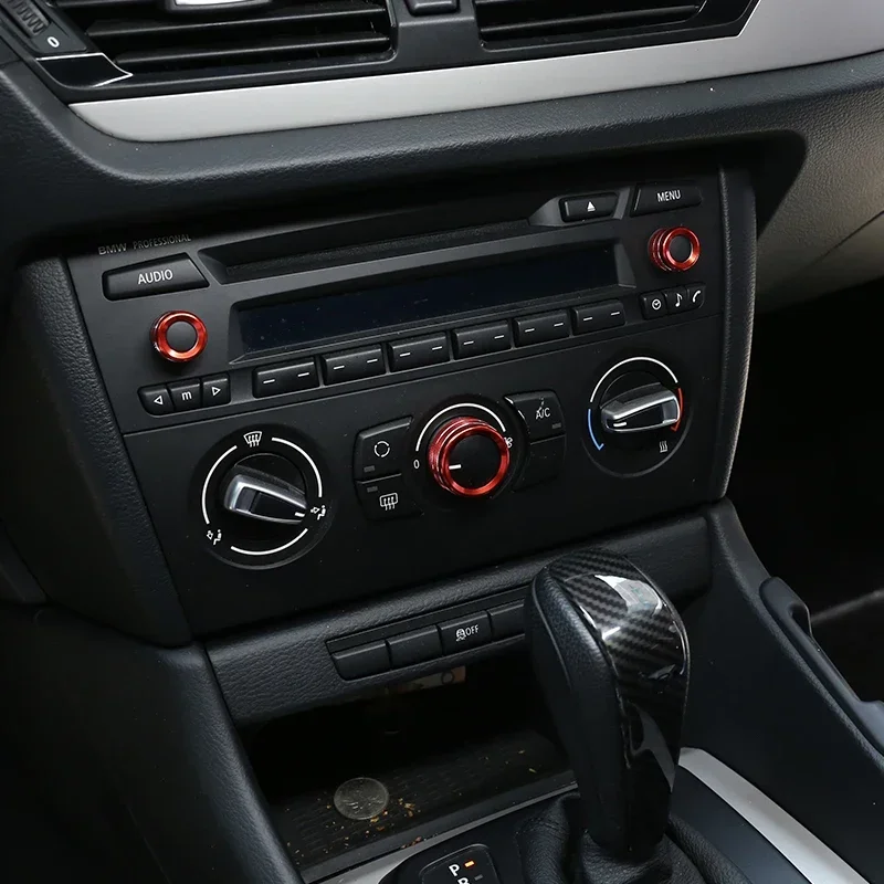 

For BMW X1 E84 2013 2014 2015 Aluminum alloy Car Volume Adjustment Ring Air Conditioning Knobs Audio Circle Trim Car Accessories