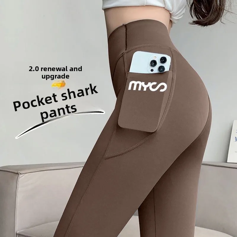 بنطلون يوجا نسائي عالي الخصر، موديل جديد للربيع والخريف، يشد البطن ويظهر منحنيات الجسم، بنطلون رقيق للصيف