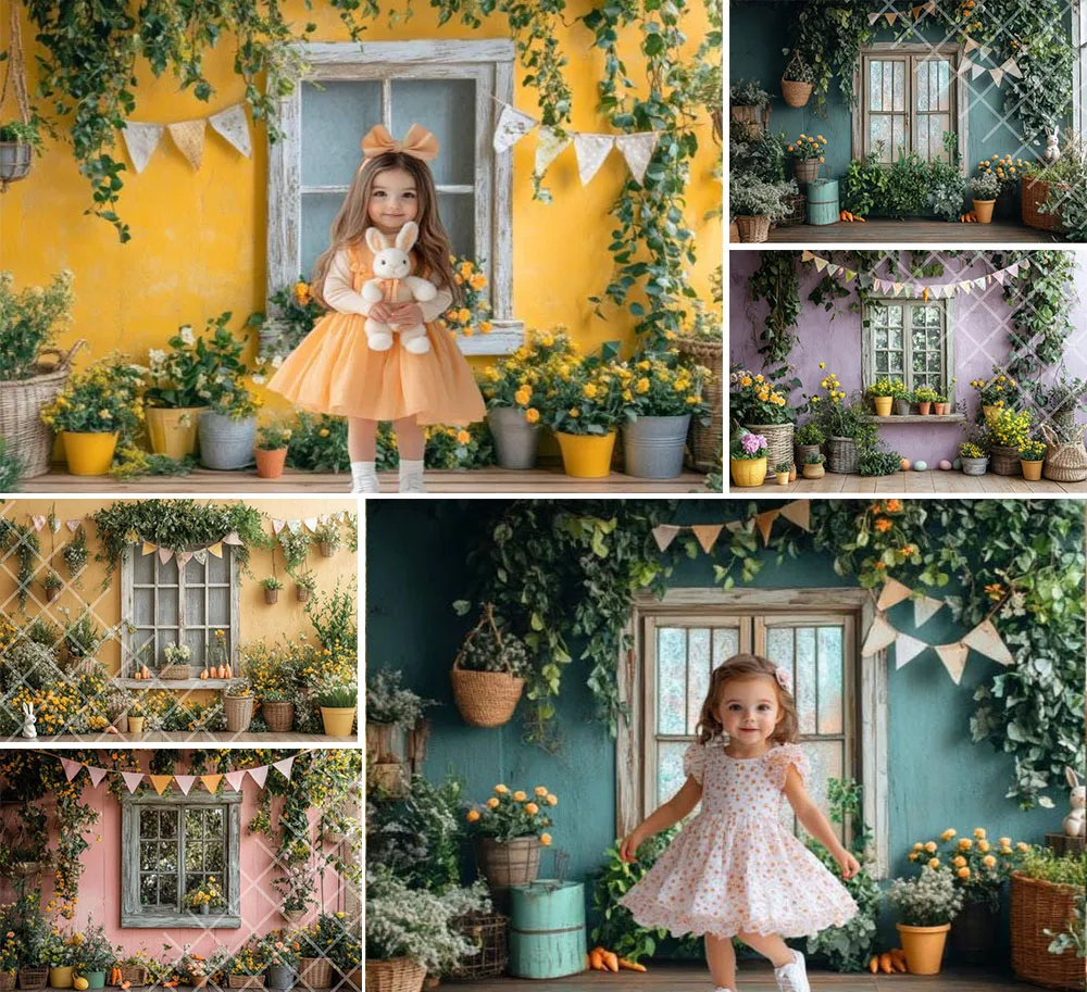 

Фон для фотосъемки Mehofond, пасхальный весенний цветочный деревенский оконный детский торт на день рождения, портретный декор, фон для фотостудии