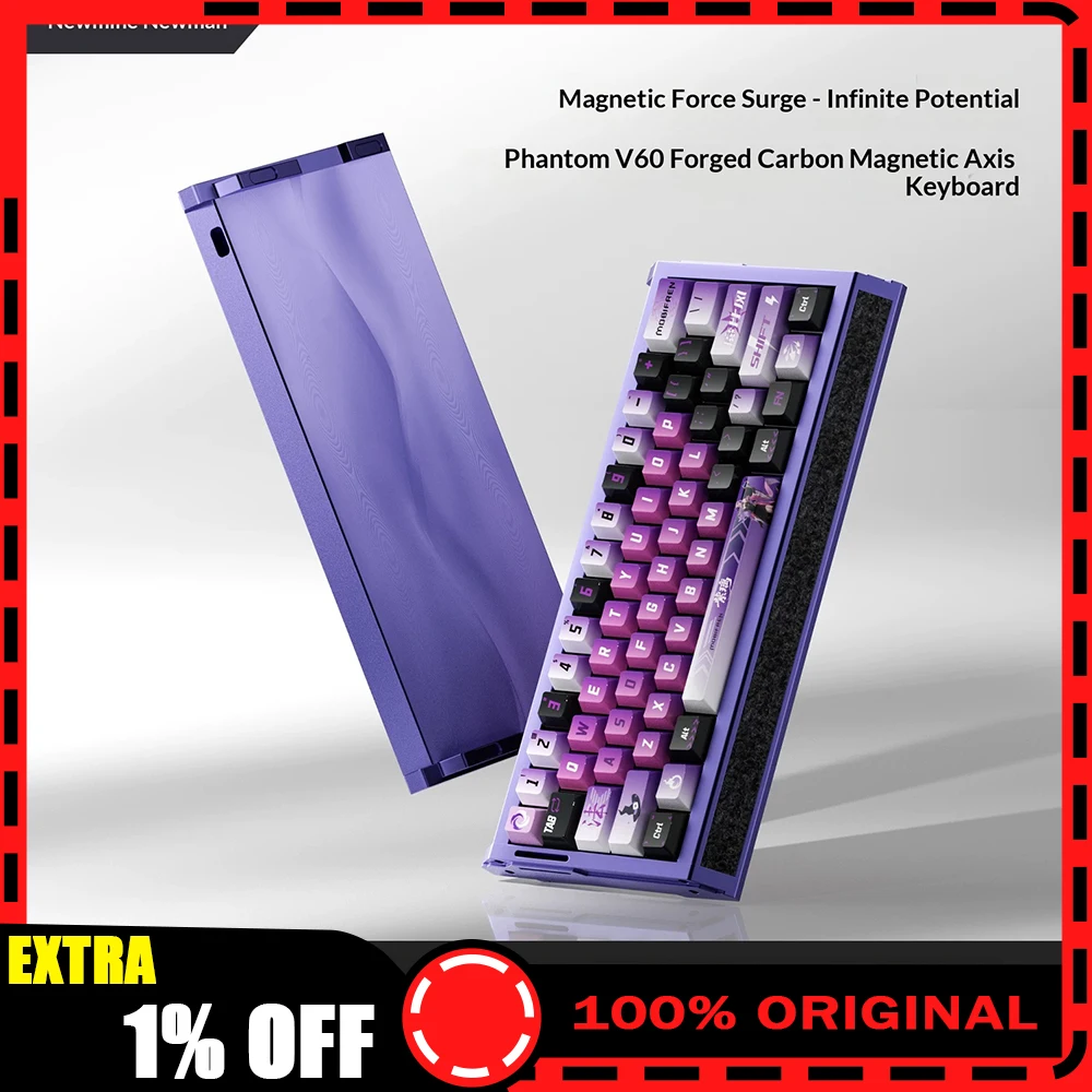Newmine V60 Magnetic Keyboard 8KHZ RT accuracy is 0.001 mm Hull structure Keyboard 0.25ms end-to-end latency Pc Gifts