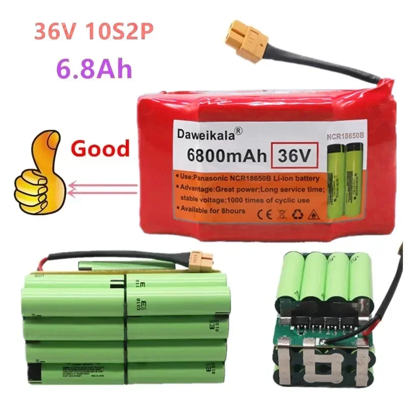 Large capacity lithium battery for electric skateboards, 10S2P lithium-ion battery pack, 36V, 6.8Ah, 100% original