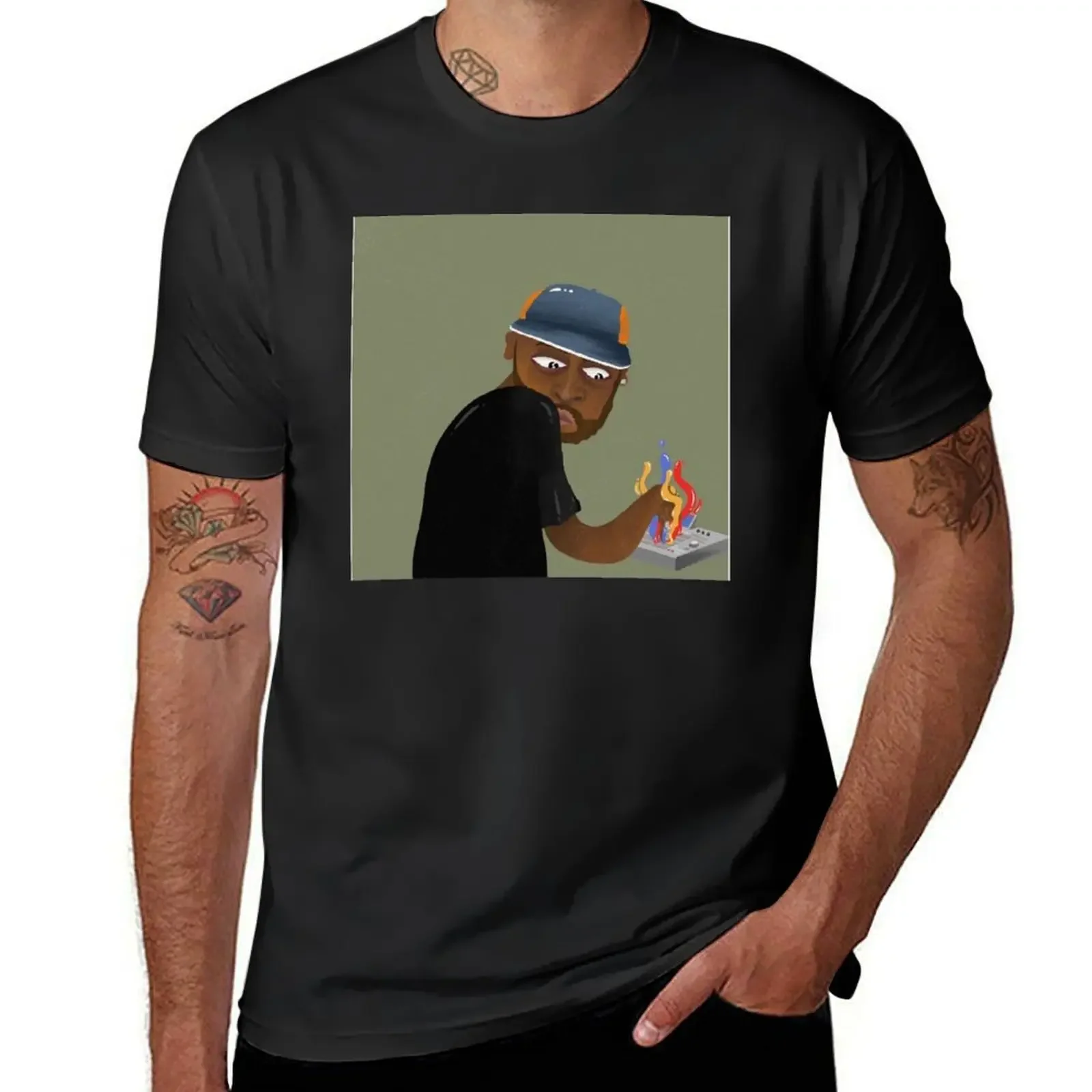 J dilla donuts cartoons T-Shirt graphics quick drying rapper graphic tees tees mens t shirt