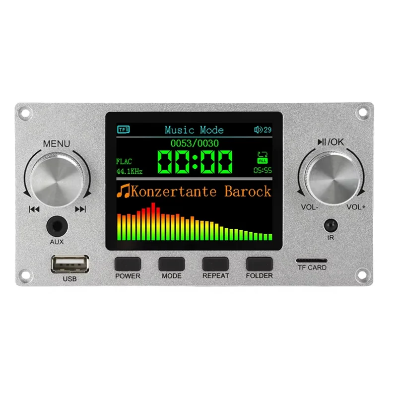 A37T-I2S Digital Audio Output Player Car FM Radio Module Support I2S Digital Audio Output Player Black