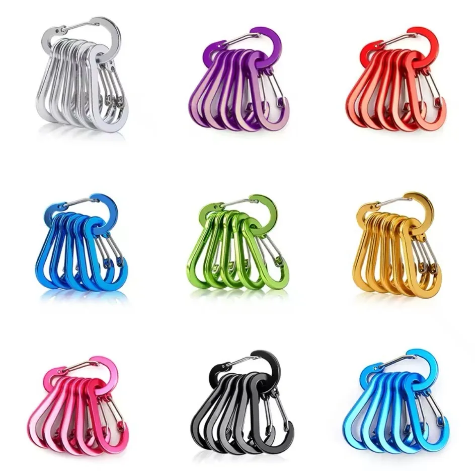6 stücke Kleine Karabiner Clips Taktische Karabiner Outdoor Camping Multi Tool Bergsteigen Schnalle Stahl HWXGJ02