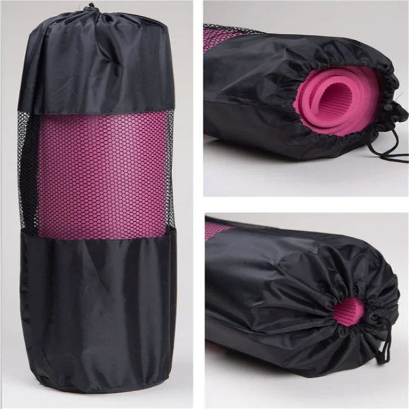 61/80cm Black Yoga Mat Bag Mesh Waterproof Backpack Yoga Bag Pilates Carrier Adjustable Strap Sport Tool Convenience Outdoor Bag