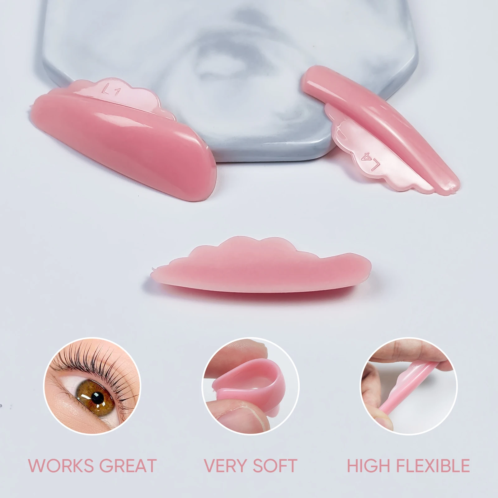 Libeauty Nuovo 4 Paia Colla Gratuita Silicone Ciglia Perm Rod Shield Lash Lift Pad Sollevamento 3D Piegaciglia Accessori Strumenti di Trucco