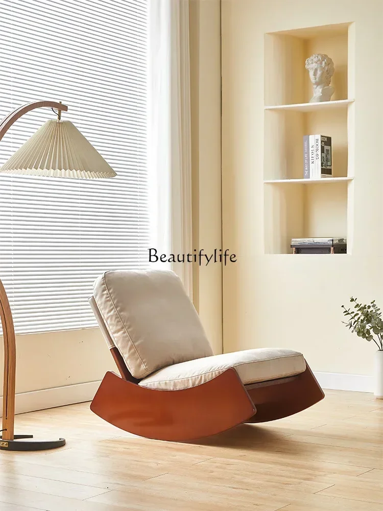 

13Nordic Solid Wood Rocking Chair Home Leisure Living Room Balcony Lounge Sofa Chair Retro