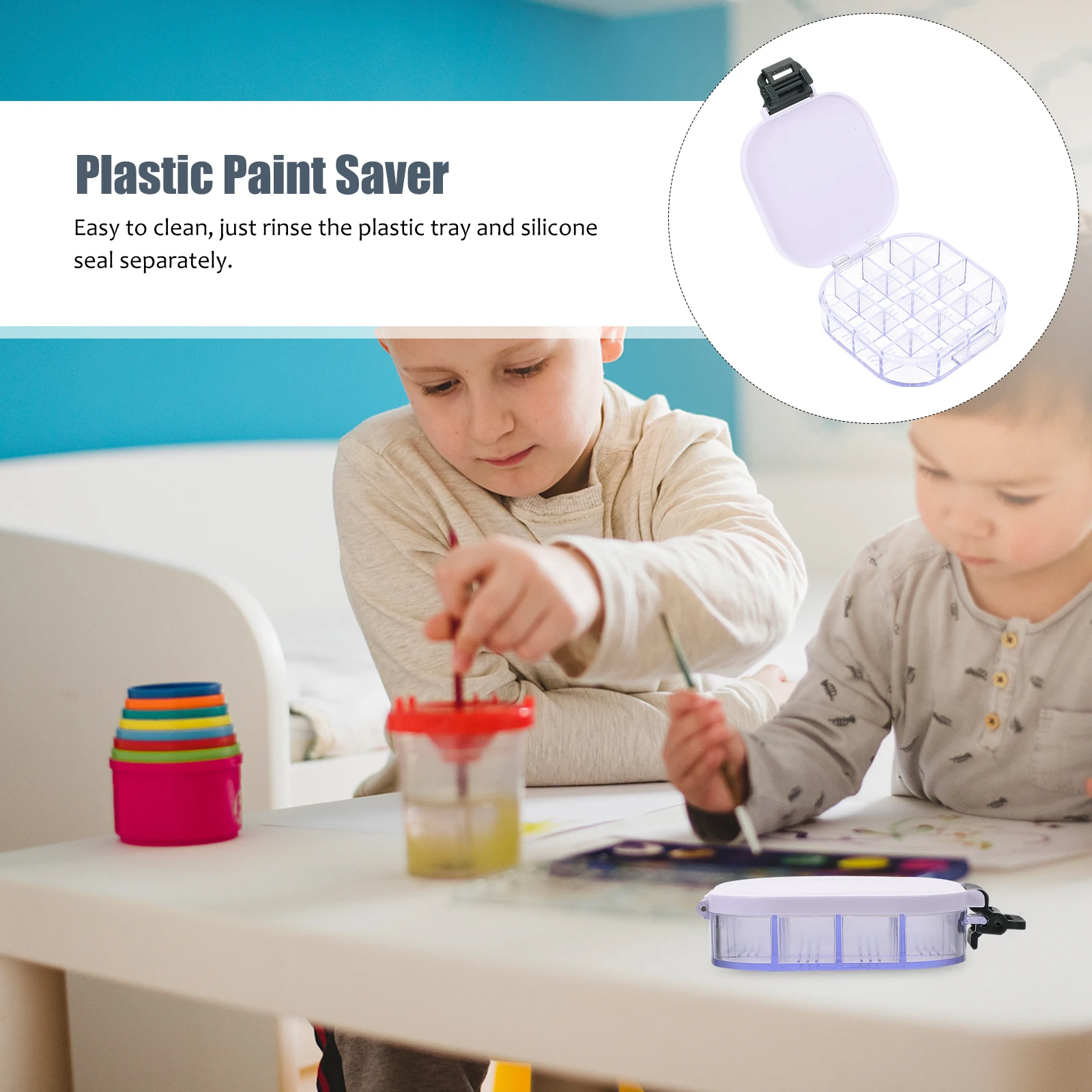 

Plastic Paint Saver Box Pigment Storage Case with Dividers for Art Craft Supplies Lightweight Easy Clean Durability Container