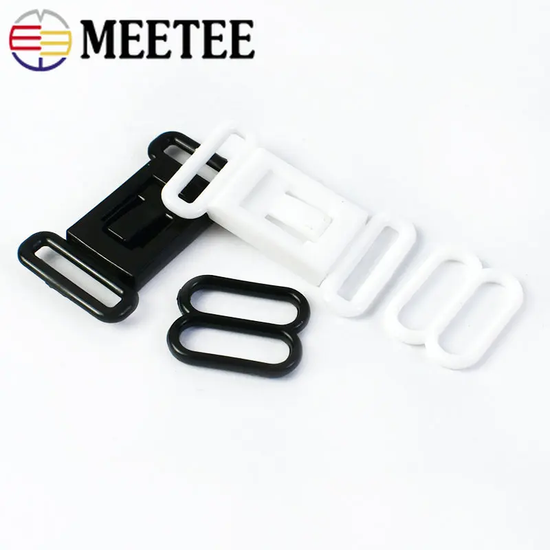 Meetee 50/100Sets 12.5mm Adjustable Hooks Buckles For Bra Plastic Decoration Bow Tie Clasps DIY Underwear Women\'s Accessories