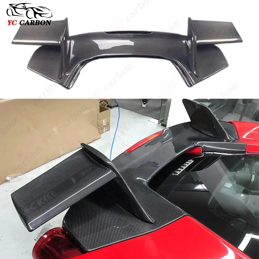 Carbon fiber Spoiler For Ferrari 488 mansory Style Rear Tail fins Duckbill Car Wing Retrofit the rear wing upgraded body kit