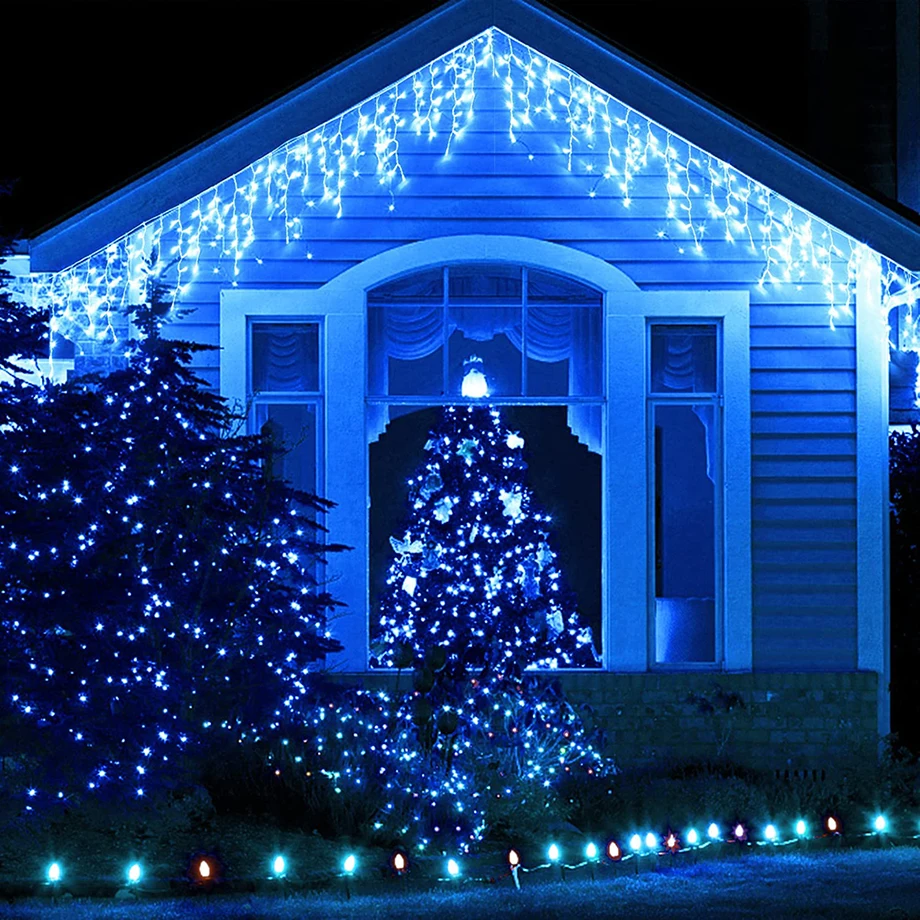 8 modi Weihnachten Lichter 4-40M Droop 0,6 m Led Eiszapfen String Lichter für Straße Garland Garten Haus dekoration