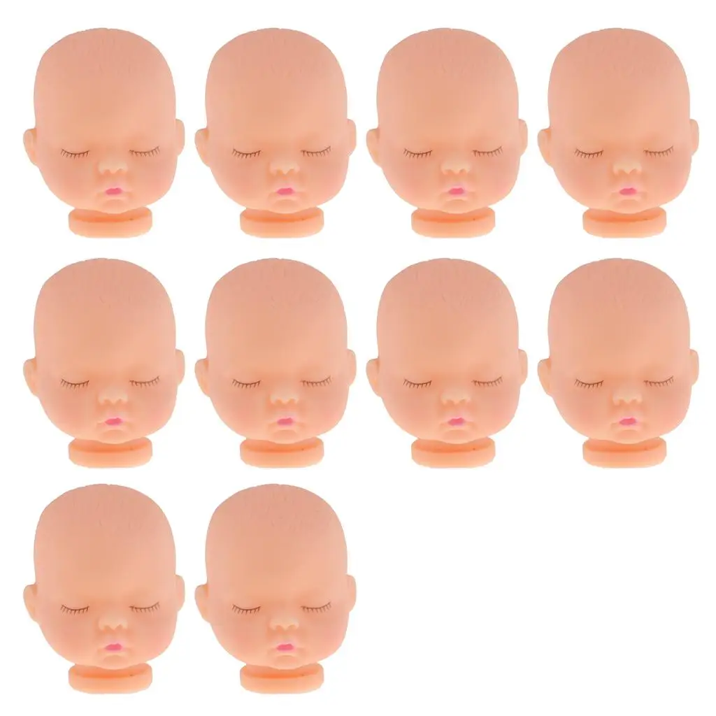

10x Model Head Miniature Accessories for Reborn Girls Dolls 5