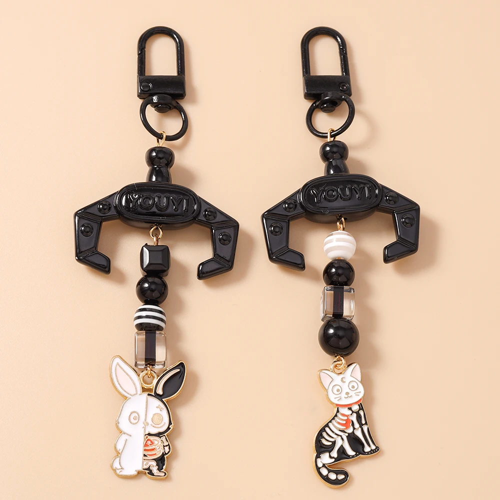 

Cute Cartoon Rabbit Cat keychain Women Girls Key Ring Pendants for Handbag DIY Handmade Key Chain Jewelry Gifts