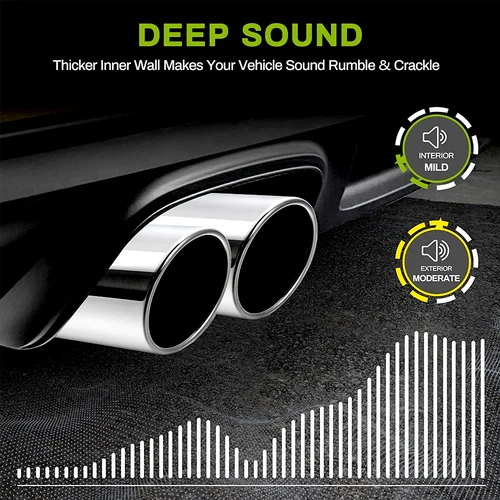 Imagen 2 del producto Punta de escape de entrada de 7,6 cm, perno en tubo de escape pulido de acero inoxidable para tubo de escape de 7,6 cm de diámetro exterior