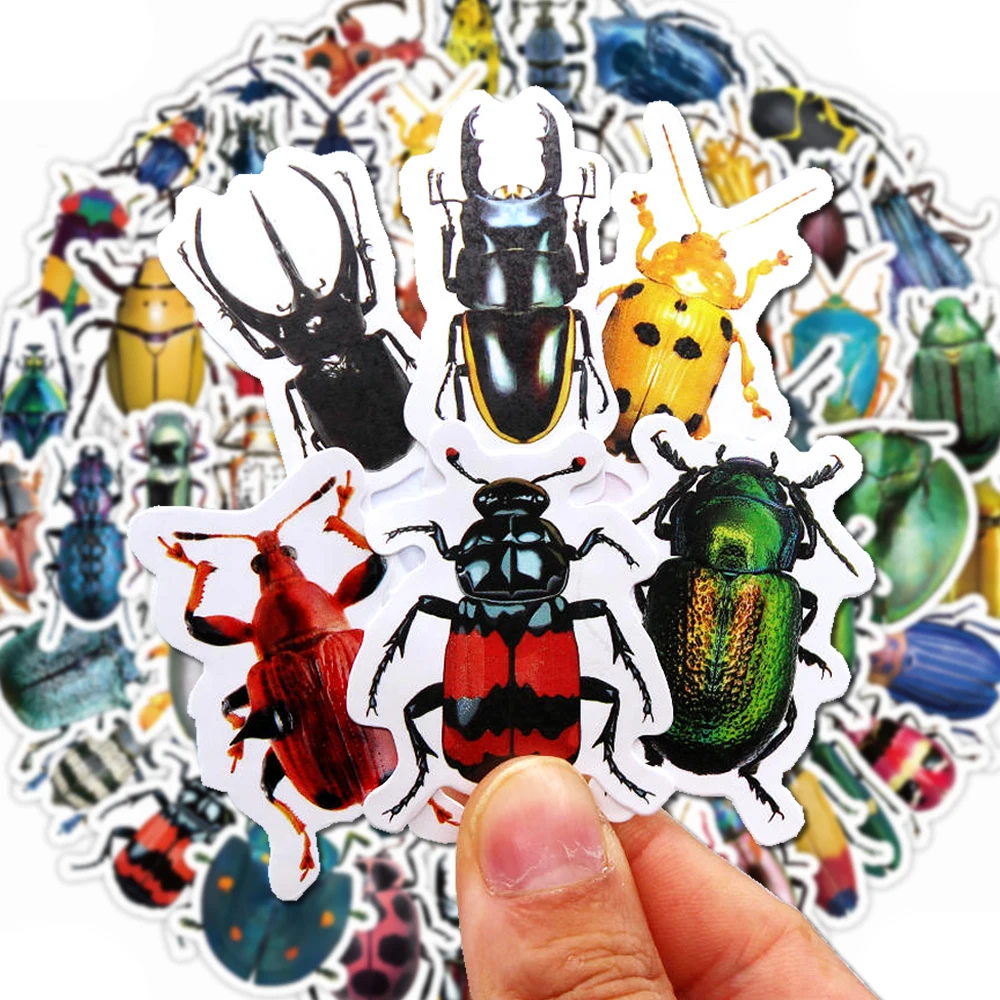 

10/50/500 шт. милых мультяшных наклеек с насекомыми и жуками из ПЭТ для игрушек, DIY, багажа, ноутбуков, гитар, скейтбордов, чехлов для телефонов, велосипедов, автомобилей