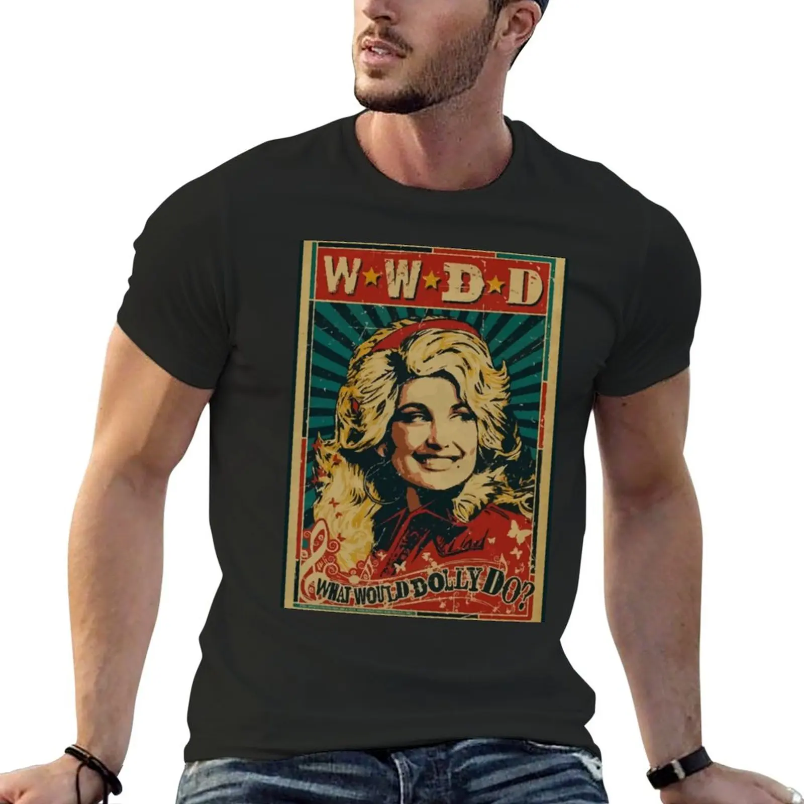 Country Music American Singer Dolly Parton T-Shirt customizeds oversizeds mens clothes