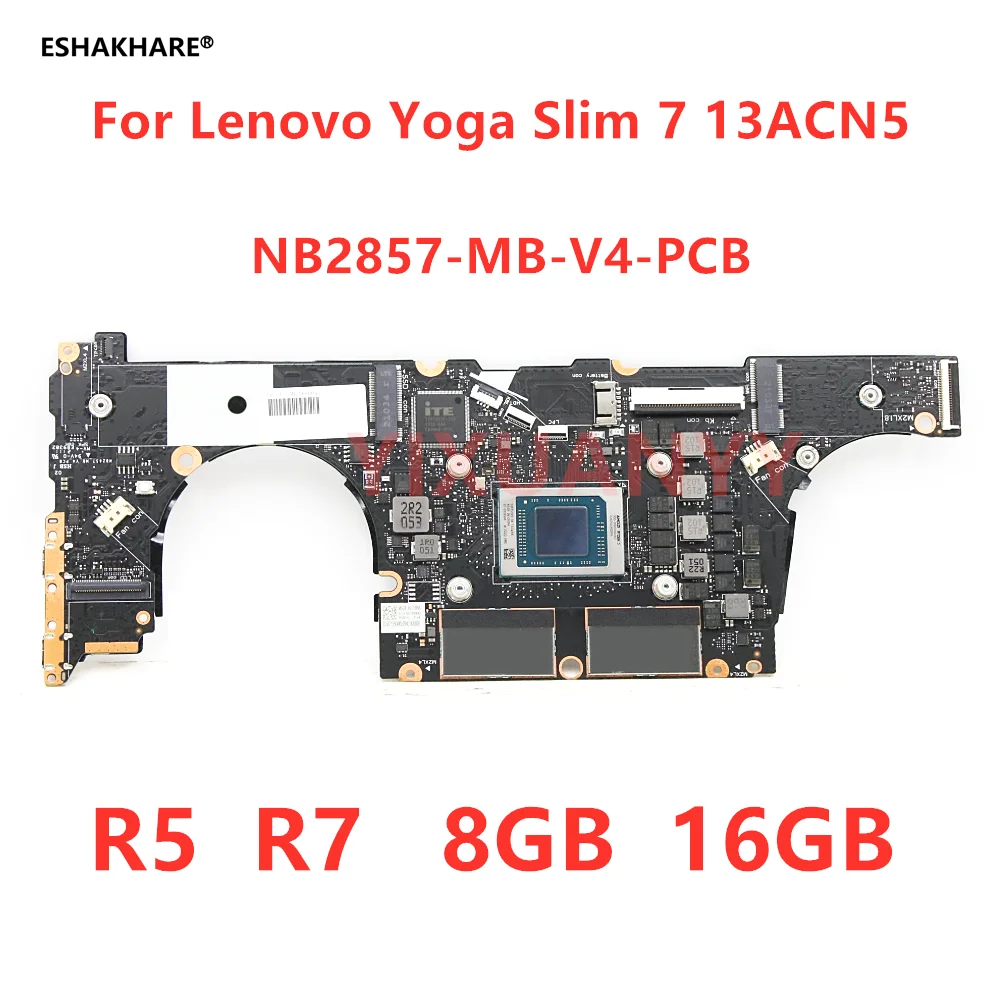 Placa base NB2857-MB-V4-PCB para Lenovo Yoga Slim 7 13ACN5 5B21B90045 con AMD Ryzen R5 5600U R7 5700U 8GB 16GB RAM 100% probada y funcional