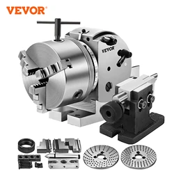 VEVOR-BS-0 Precisão Dividindo Cabeça, 3-Mandíbula Chuck, Estoque-manual para Fresadora, Mesa Rotativa, Milling Set, 5