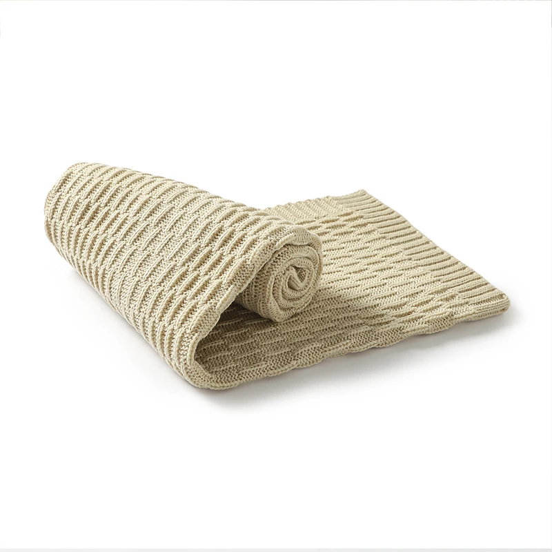 82W1846 Baby Stroller Blankets Swaddle Wrap 90*70cm Knitted Newborn Boys Girls Solid Basket Bedding Sleeping Covers Infant Recei
