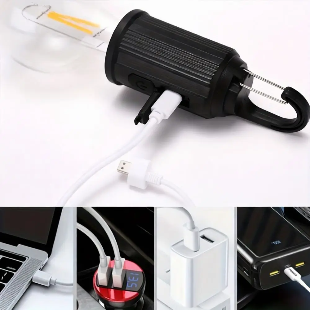 Retro Solar Hanging Lantern Portable Tungsten Bulb Camping Light Outdoor Atmosphere Lamp For Tent Garden Lighting