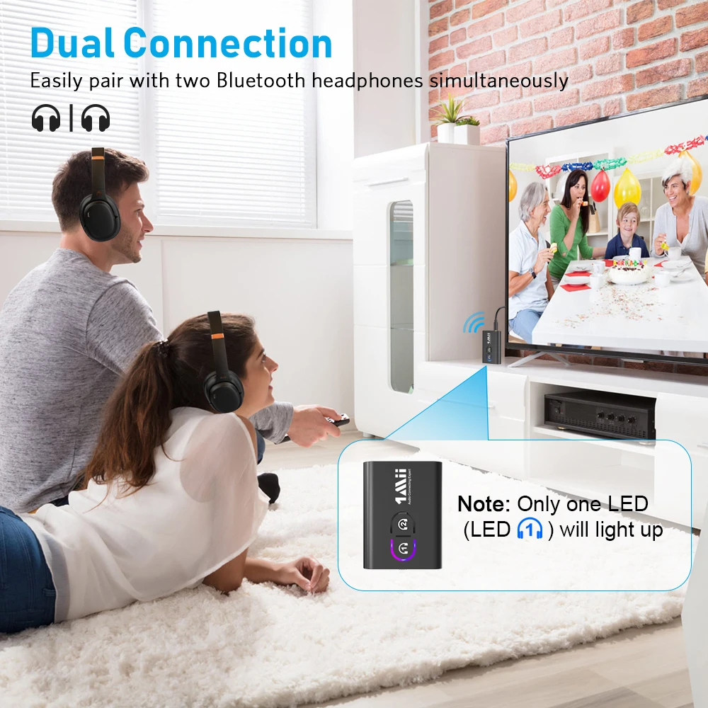 1Mii ML300 المحمولة بلوتوث 5.2 استقبال الارسال الصوت aptX LL HD 280 مللي أمبير بطارية 3.5 مللي متر Aux بلوتوث محول للتلفزيون سيارة الكمبيوتر