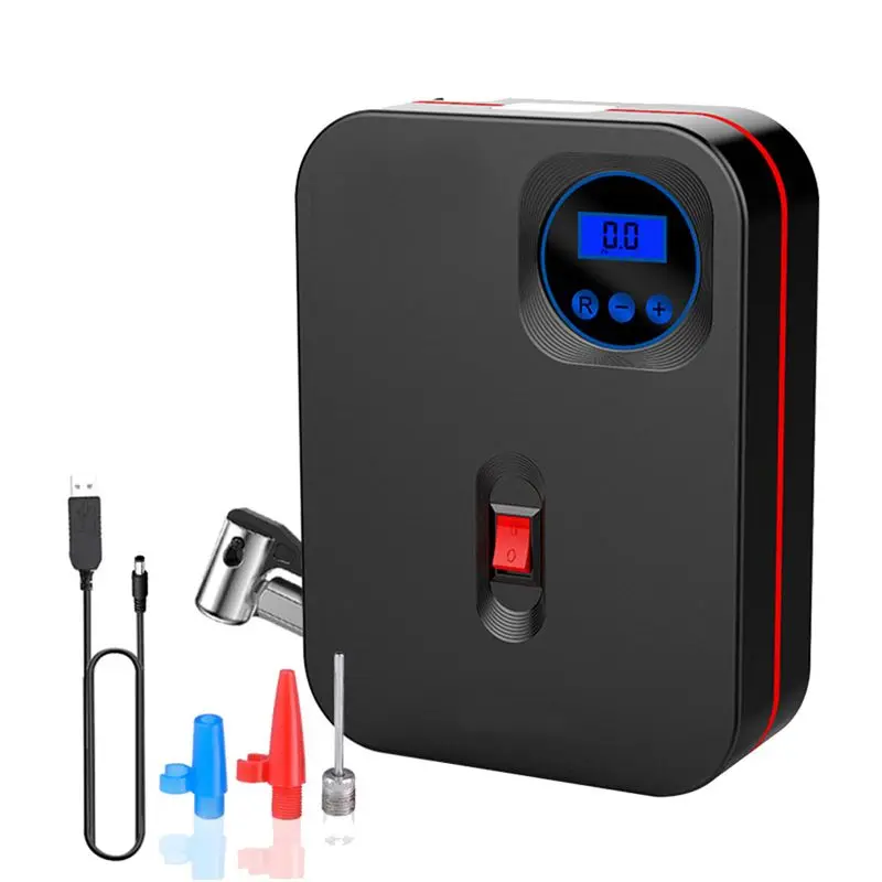 

Редкий автомобильный компрессор для накачивания шин, насос для автомобиля, велосипеда, мотоцикла с цифровым дисплеем и зарядкой