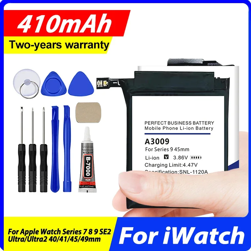 

A2552 A2663 A2810 A2815 A2721 A3009 A2954 A2956 A2749 New Battery For Apple Watch Series 7 8 9 SE2 Ultra/Ultra2 40/41/45/49mm