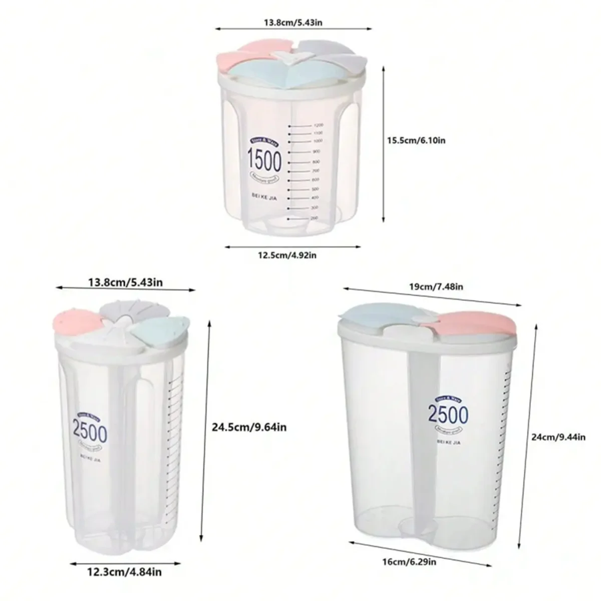 Grain Storage Tank Plastic Compartment Storage Tank Kitchen Household Food Sealed Storage Box,4 Grids