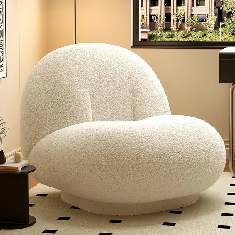

Cloud Lazy Sofa Chair Lamb Wool Fabric Sofa Chair Bedroom Single Lounge Chair Home Balconies Leisure Chairs Comfortable
