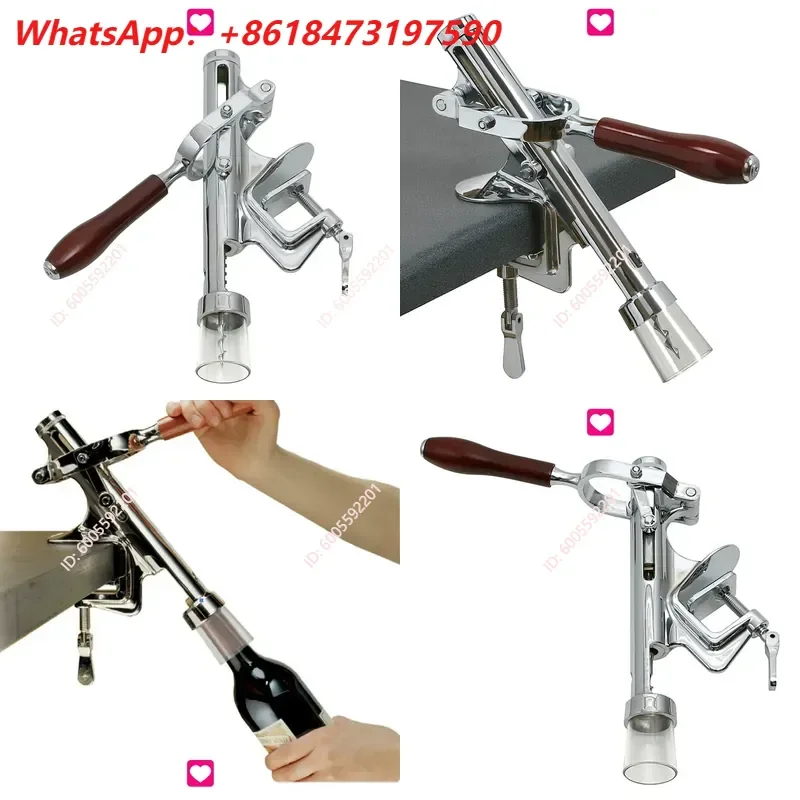 Hot Selling Desktop Cannon Red Wine Bottle Opener Stainless Steel Professional Bar Special Fixed Base Corkscrew for Home