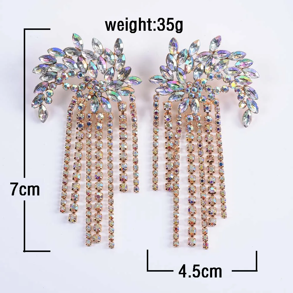 New foreign trade hot-selling earrings, bohemian alloy full diamond tassel earrings, cross-border accessories