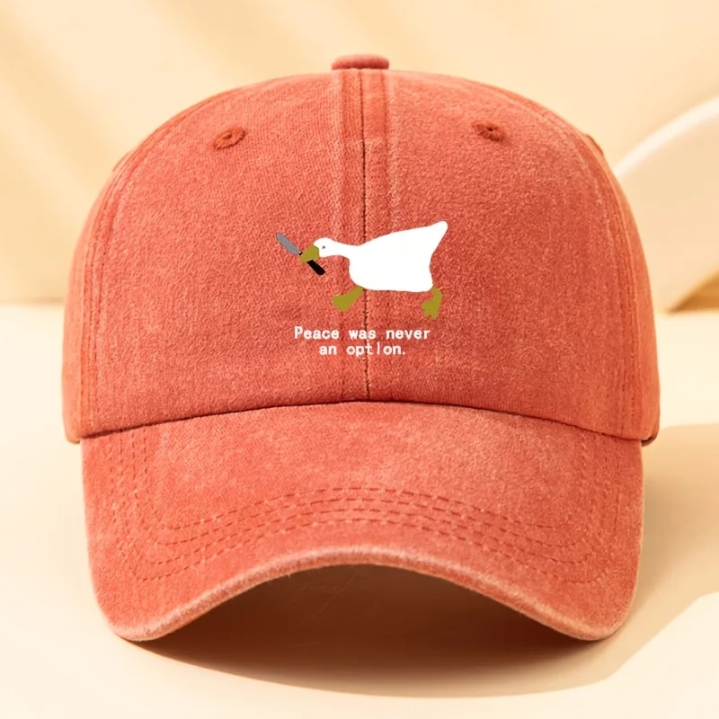 

A running goose fashionable printed baseball cap versatile outdoor casual duckbill cap travel hat