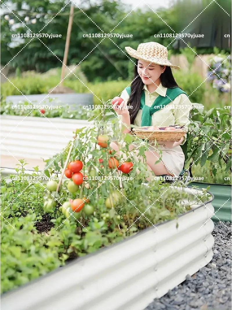 Aluminum Alloy Vegetable Planter Box Metal Raised Garden Bed for Balcony Courtyard Roof Outdoor Planting