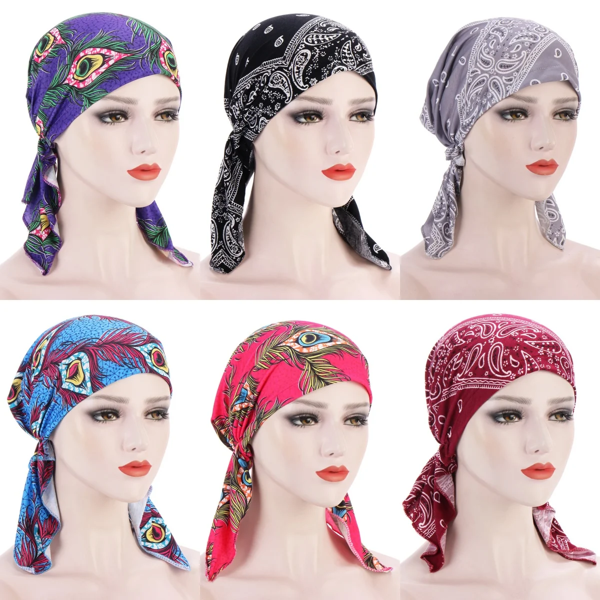 

Новые модные мусульманские головные уборы 2026 года: хиджабы, тюрбаны, боннеты, платки с длинными концами, мягкие эластичные шапочки для химиотерапии для женщин и девушек