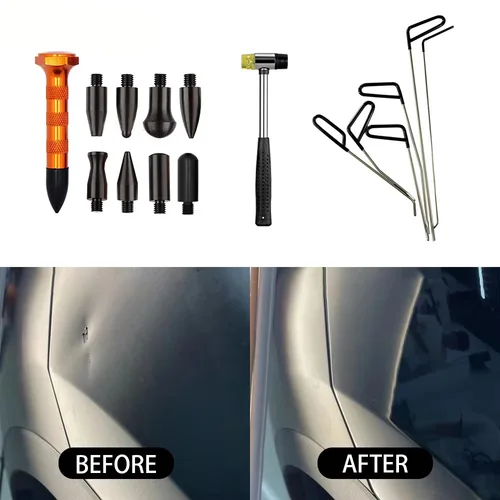 Imagen 2 del producto Herramientas profesionales de eliminación de abolladuras sin pintura para automoción, extractor de abolladuras de coche, varilla, gancho, martillo, puerta, abolladuras, herramientas de eliminación de granizo