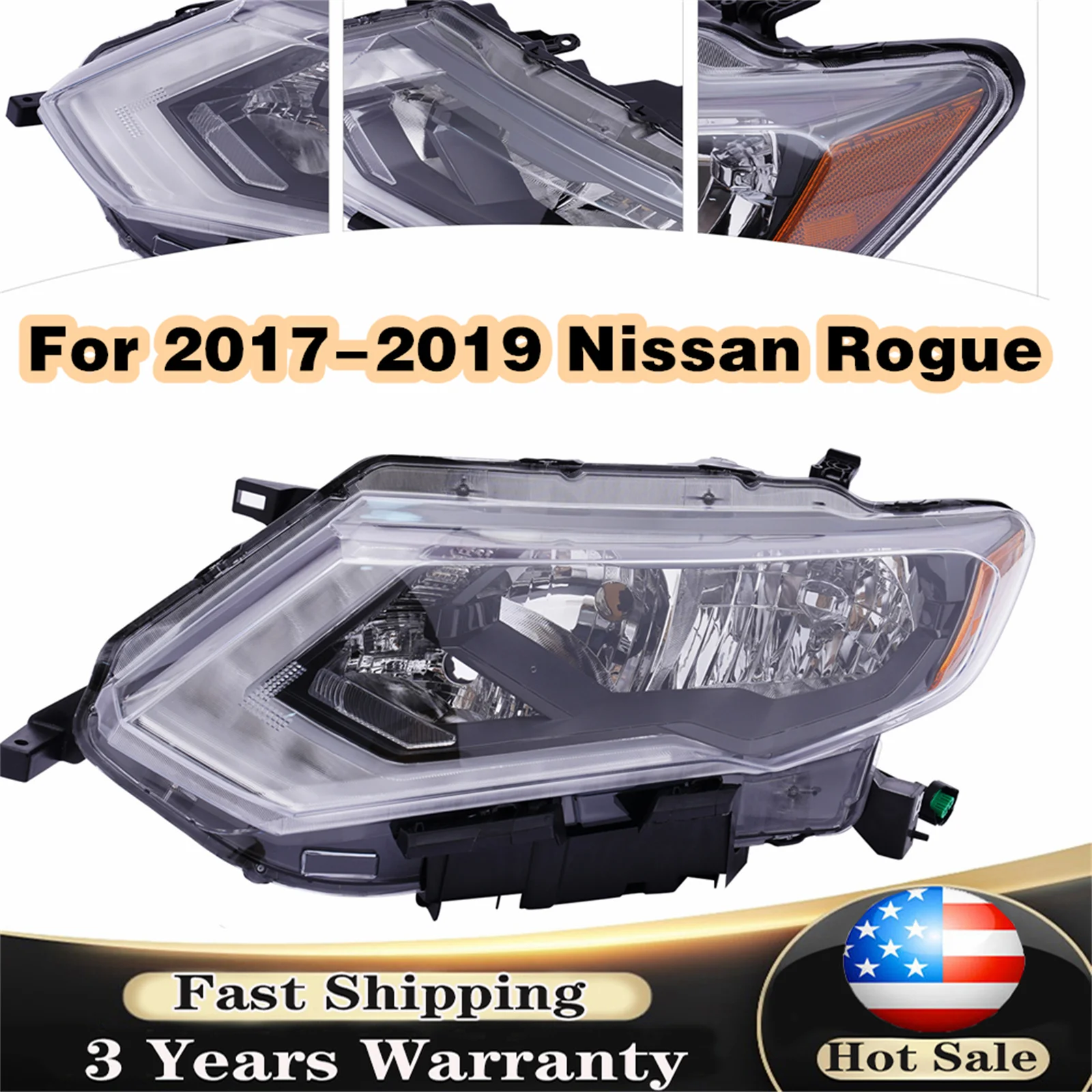 

Halogen Headlights Headlamps Accessory For Nissan Rogue Sport 2020-2021 Pair/Left/Right Side Head lamps