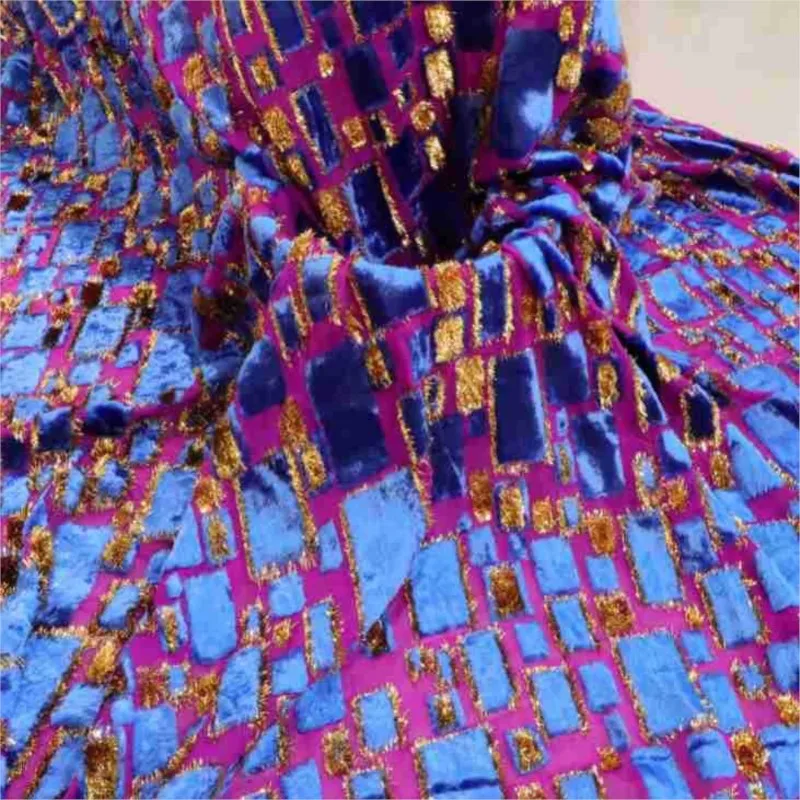 

High-end custom-made dress and cheongsam made of woven velvet brocade jacquard viscose fabric