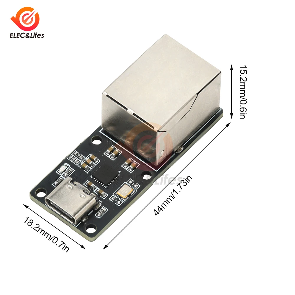 CH397A로 구동되는 USB Type-C-RJ45 어댑터, 외부 전원이 필요하지 않으며 노트북 및 태블릿에 이상적입니다.