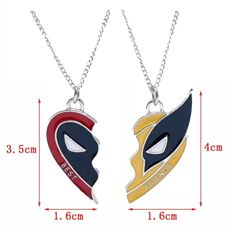 SN55Movie X-Men Wolverine Collana Supereroe Logan Ciondolo Puntelli Cosplay Deadpool Best Friends Collana a cuore Regalo di Natale $ @ 1w