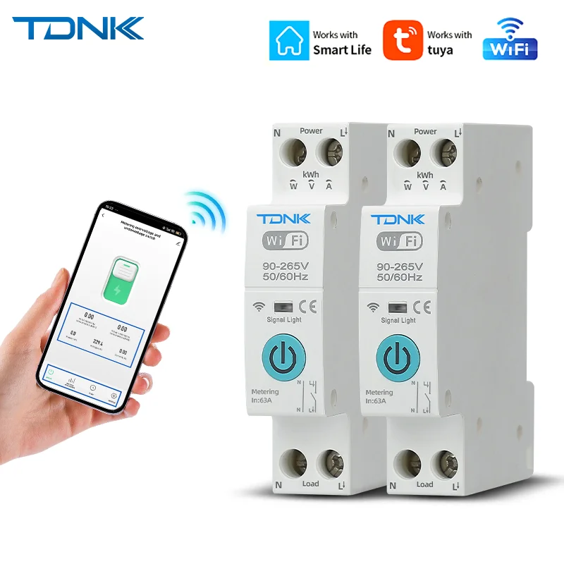 TUYA WiFi MCB 1A-63A disjoncteur intelligent surintensité sous tension Protection mesure de puissance commutateur de télécommande sans fil