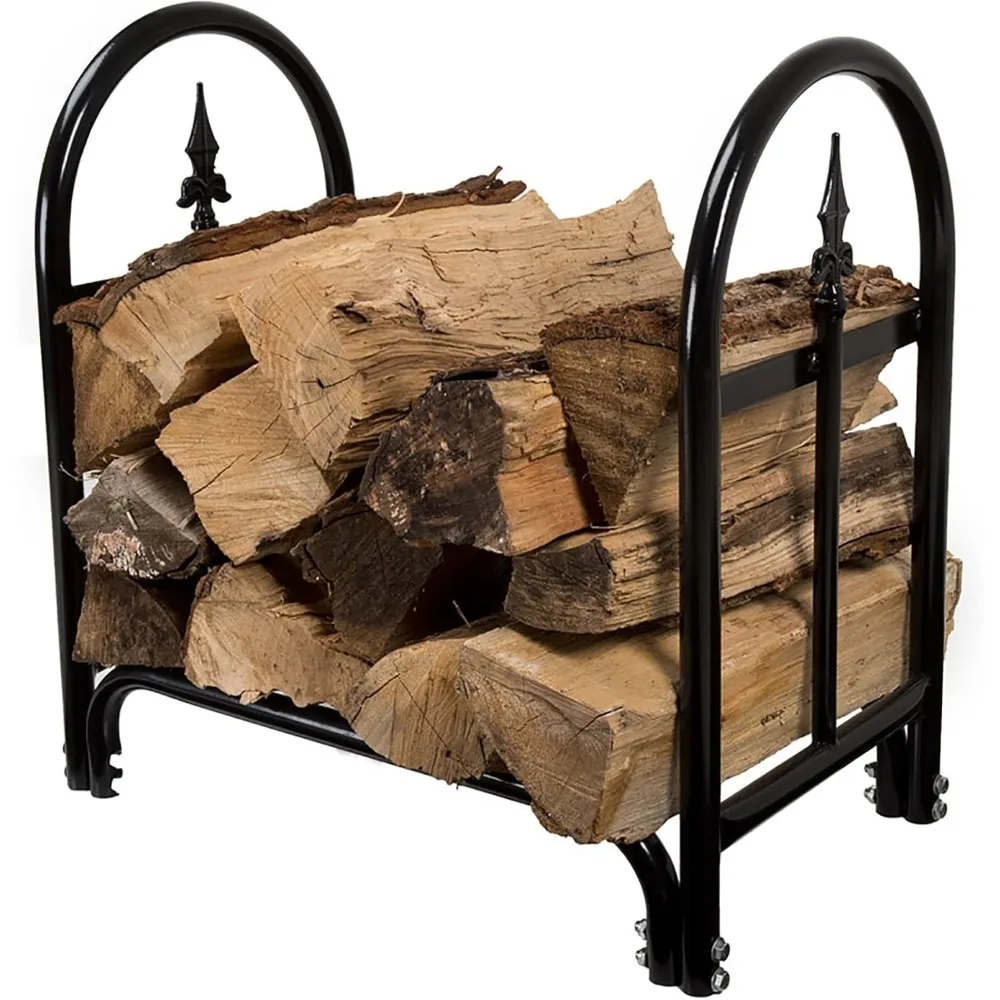 Firewood Rack Firewood Racks 23In Tall Outdoor Firewood Rack, Metal Lumber Storage Carrier Organizer