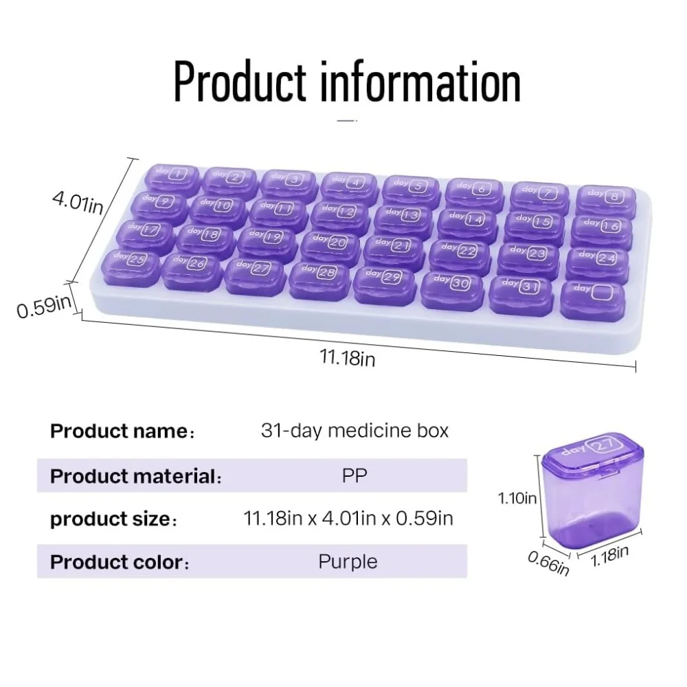 جديد حار Premuim المحمولة 31 يومًا الشهري منظم حبوب منع الحمل حقيبة للتخزين حامل الصندوق للطب اليومي فيتامين زيوت السمك الملحق #4