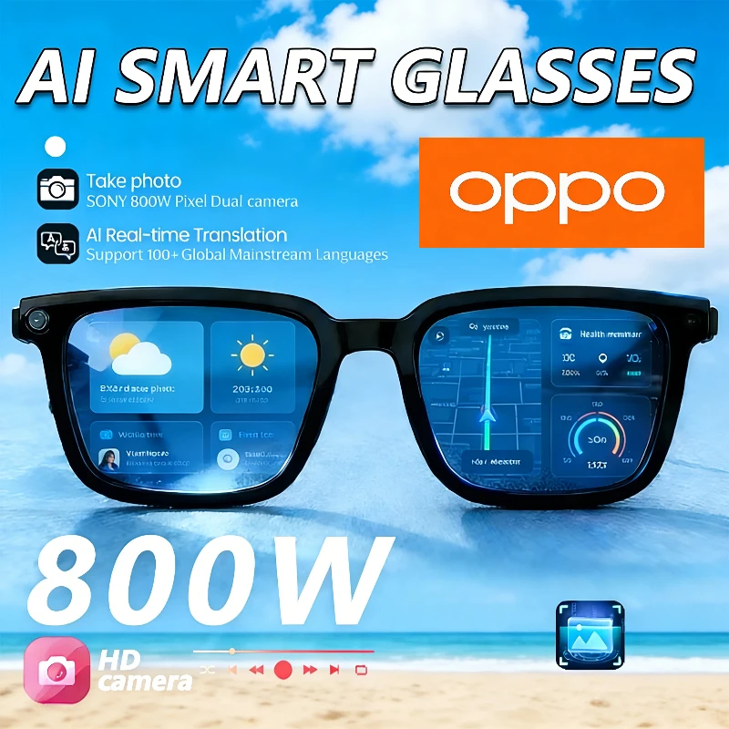 Gafas Fotocromáticas Inteligentes con IA OPPO 800WHD, Cámara Fotográfica, Multifunción, Bluetooth, Música, ChatGPT, Llamadas Bluetooth, Traducción 2026