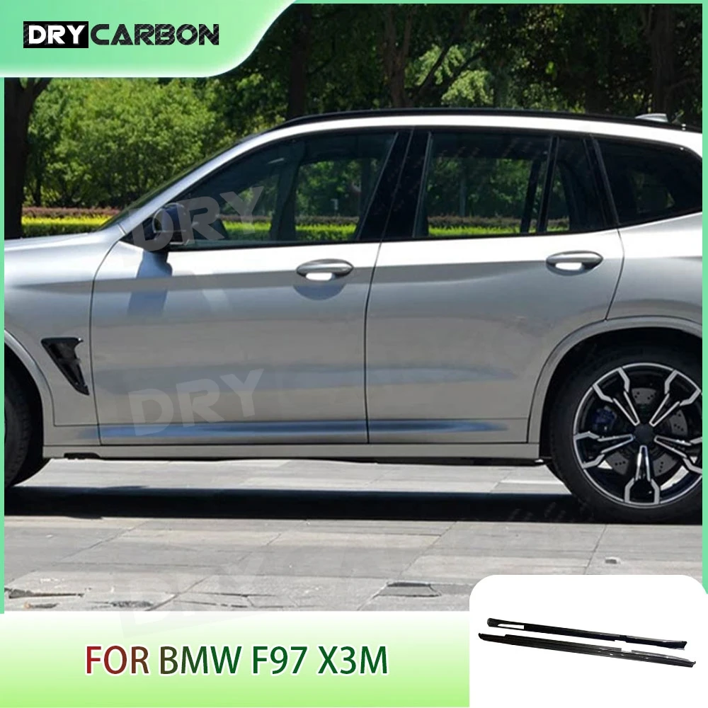 Carbon Fiber Side Skirts Extension Rocker Panel Body Kit Lip Splitters Body Kits for BMW F97 X3M 2019 2020 2021 FRP Side Skirts