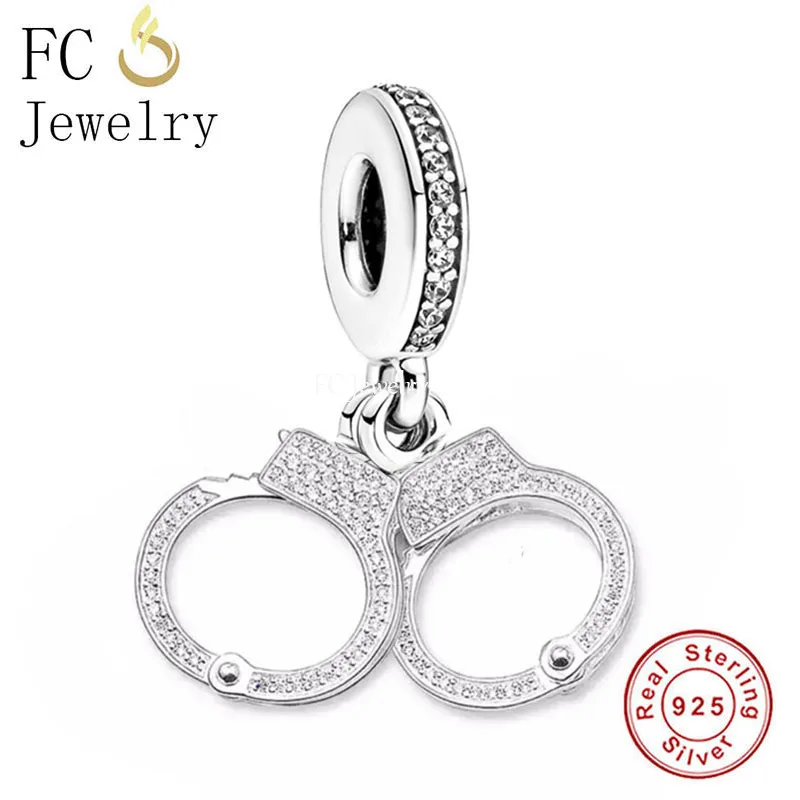 FC Jewelry Fit Original Pan Charms Bracelet Authentic 925 Silver Freedom Symbol Handcuffs Bead For Making Women Berloque 2022